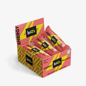 Caixa com 12 Barras de tâmaras cranberry e hibisco biO2 Energy 42 g