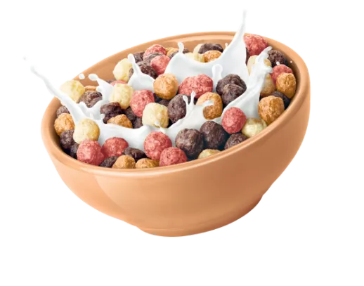 Bowl com leite vegetal e cereal matinal biO2 Vegan Crunchy Caramelo Cacau e Caramelo
