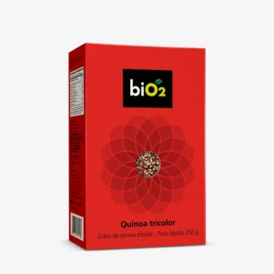 Quinoa tricolor em grãos biO2 Vegana e Sem Glúten, embalagem com 250 gramas