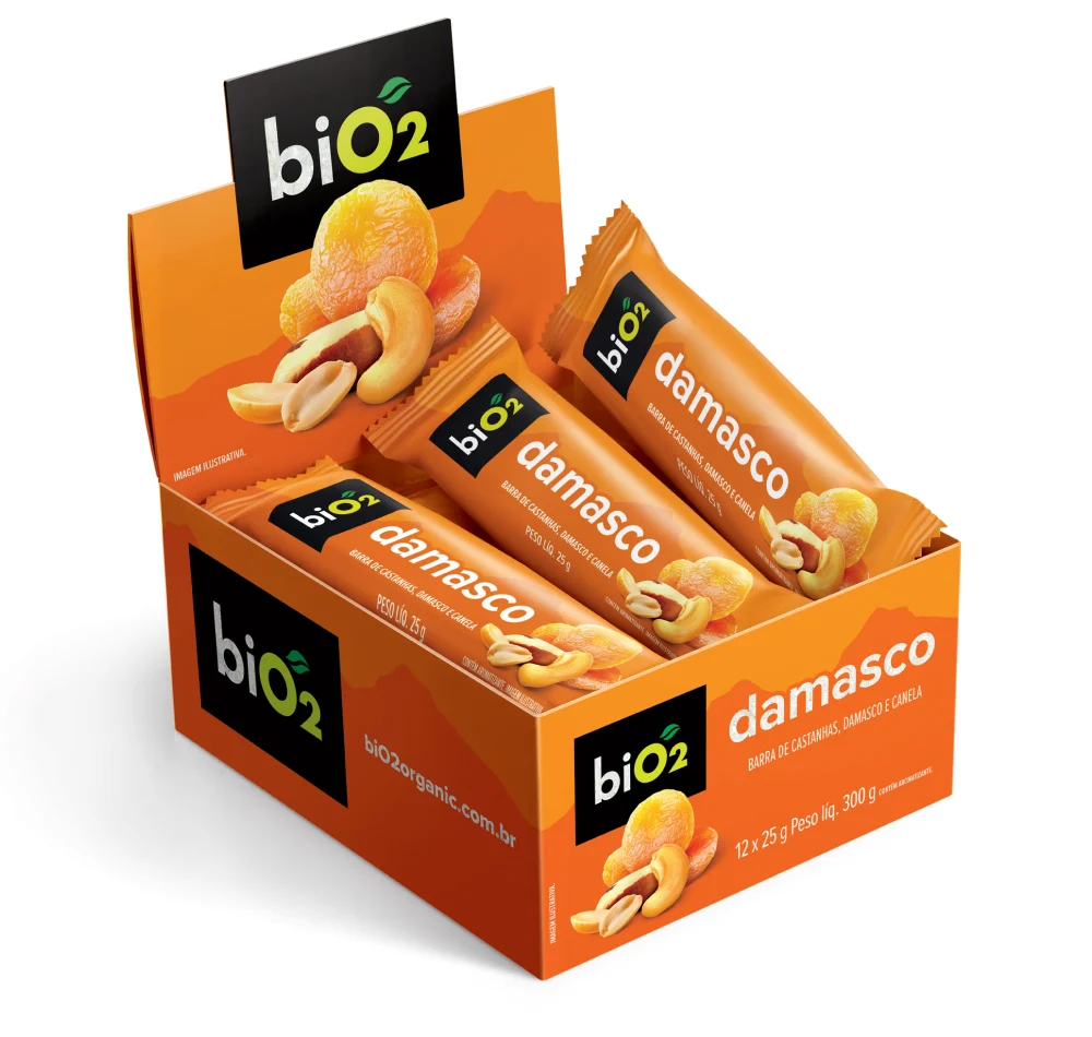 Barra de Castanhas e Frutas biO2 Nuts Damasco 25 g - biO2