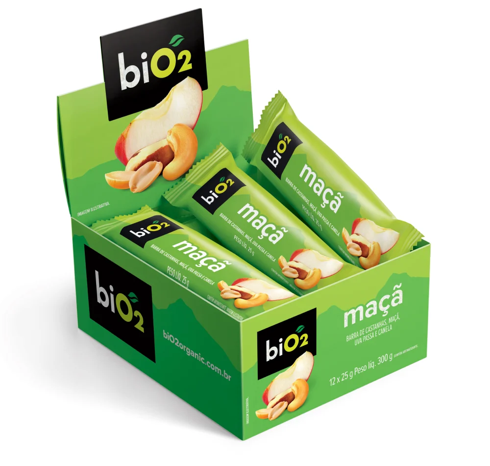 Barra de Castanhas e Frutas biO2 Nuts Maça 25 g