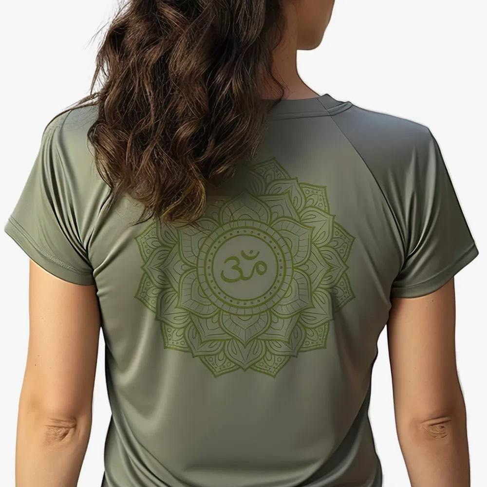 Camiseta biO2 Stay High Verde Feminina Verso com Mandala