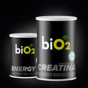 Combo Creatina Monohidratada Pura em pó biO2 300 g mais Pré-treino Energy Shot em pó biO2 100 g