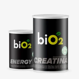 Combo Creatina Monohidratada Pura em pó biO2 300 g mais Pré-treino Energy Shot em pó biO2 100 g