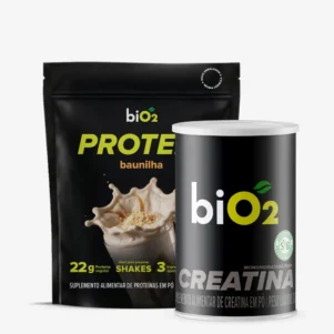 Combo biO2 Protein 908g sabor Baunilha mais Creatina Monohidratada Pura 300g