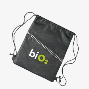 Sacochila Preta biO2 com alcas e ziper frontal