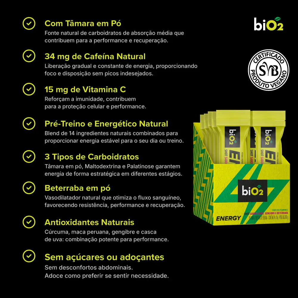 Intention Energy Group NANO BIVE2点セット Energético Natural Pré-Treino: Limão, Gengibre e Beterraba